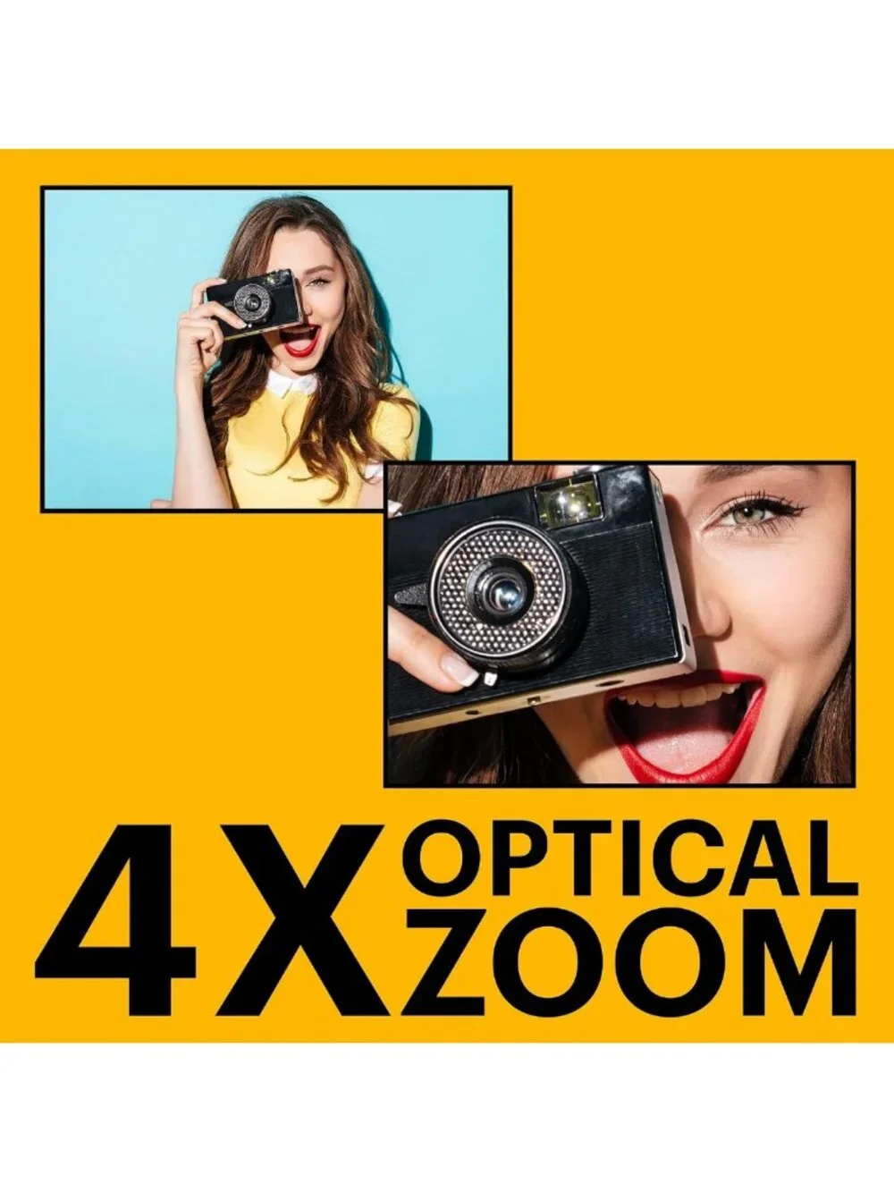 16MP Compact Digital Camera with 4X Optical Zoom, Lightweight, Easy to Use